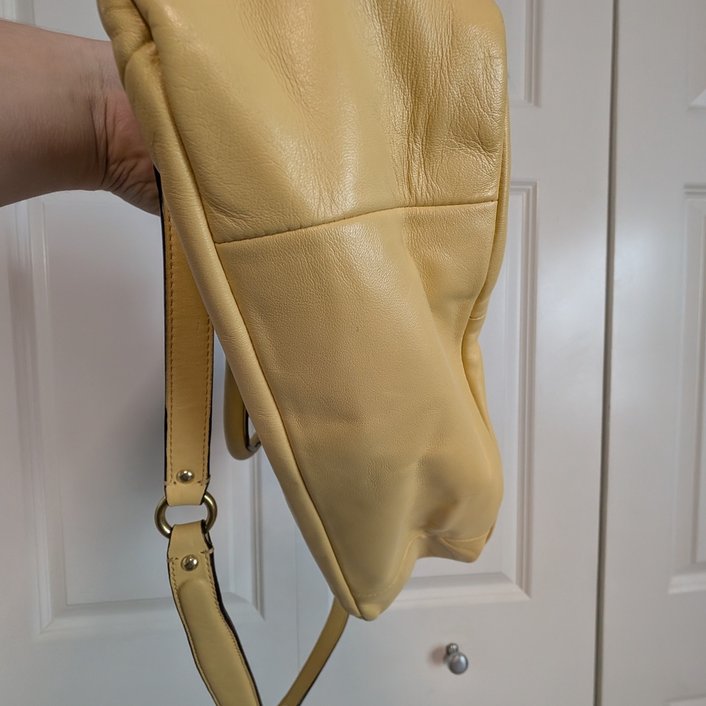 COACH Yellow Buttercup Leather Double Zipper Kristin Satchel Shoulder - Picture 3 of 16